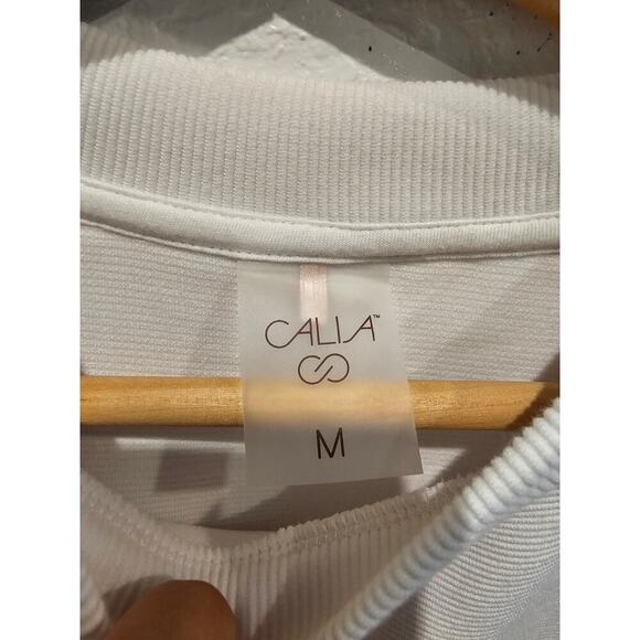Calia white zippered cropped look sweater. Sz large - Picture 2 of 6